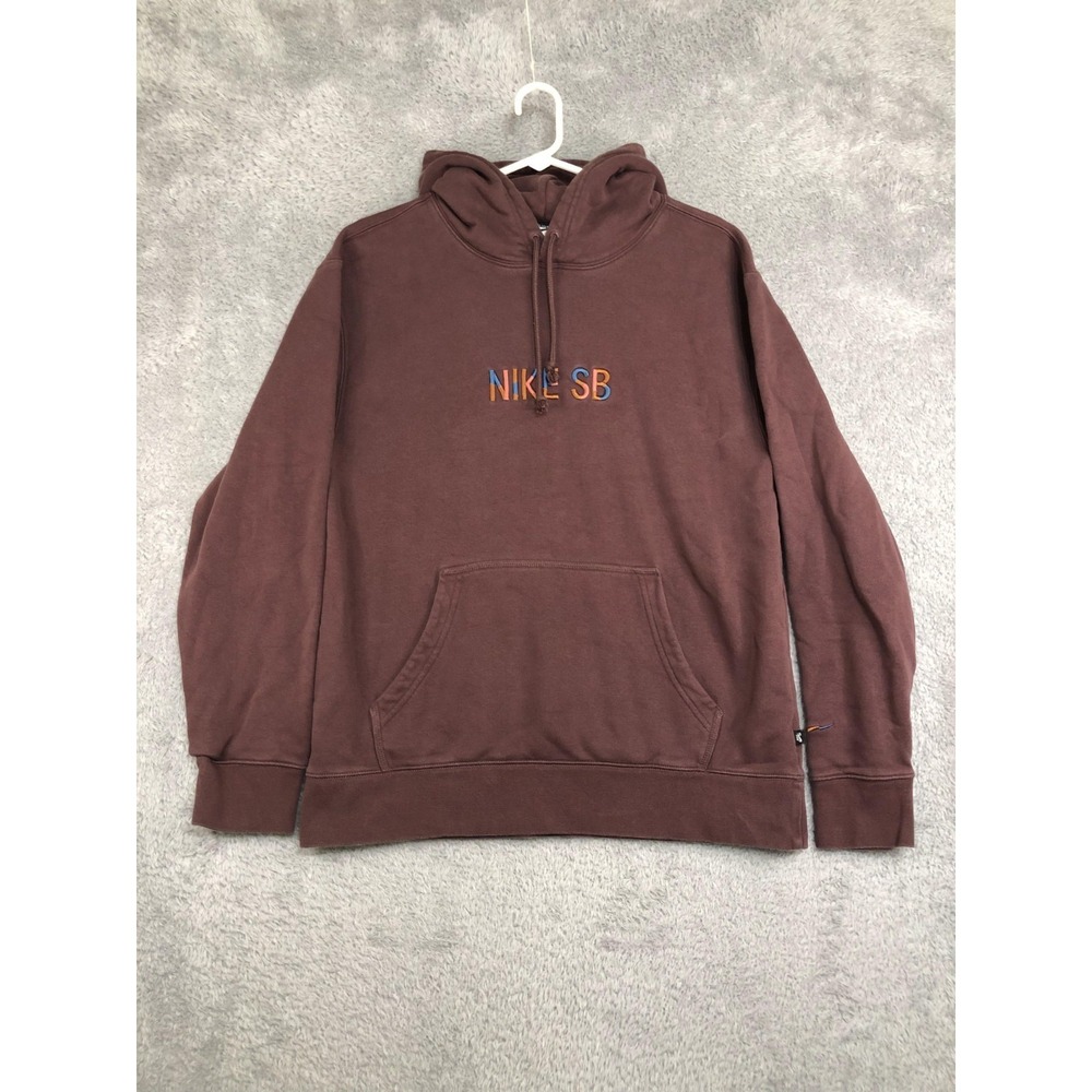 Nike SB Hoodie Mens Size M Red Fleece Skate Pullover Embroidered Logo